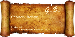 Gromen Bence névjegykártya